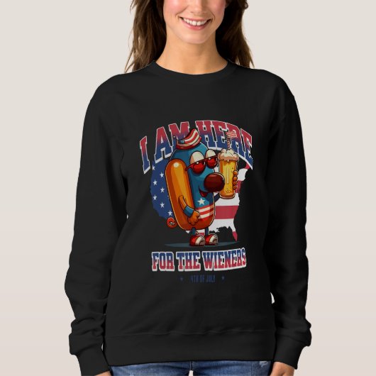 Hotdog Funny Wiener 4th of July Patriotic Trui (Voorkant)