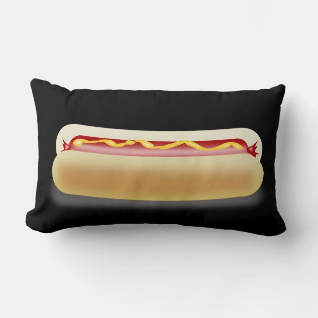 Hotdog grappig lumbaal kussen (Voorkant)