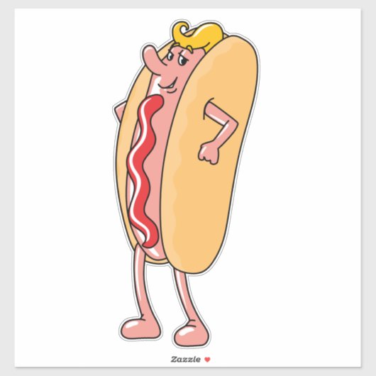 HOTDOG GRAPPIGE DIE-CUT DECAL STICKER GROOT VOOR A (Vel)