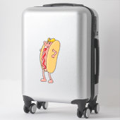 HOTDOG GRAPPIGE DIE-CUT DECAL STICKER GROOT VOOR A (Koffer)
