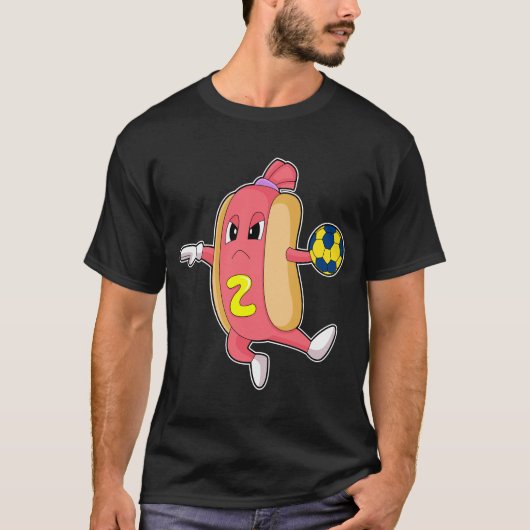 Hotdog Handbalspeler Handbal T-shirt (Voorkant)