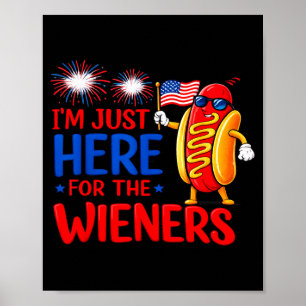 Hotdog hier voor de worst grappige vierde juli poster