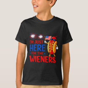 Hotdog hier voor de worst grappige vierde juli t-shirt