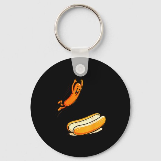 Hotdog hoog duiken  sleutelhanger (Voorkant)
