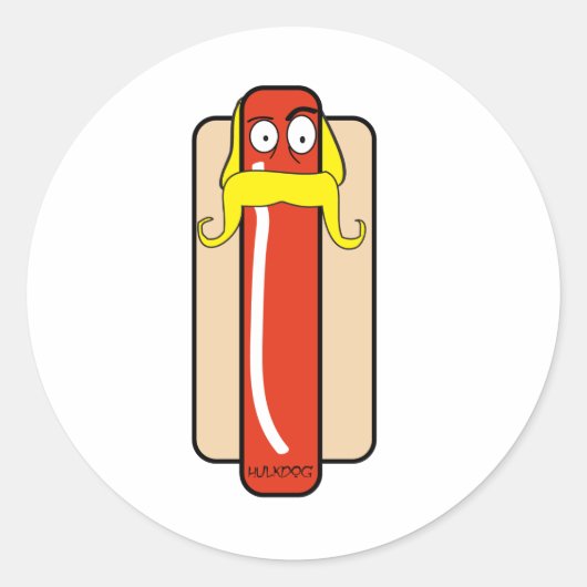 Hotdog Hulk Hogan Ronde Sticker (Voorkant)