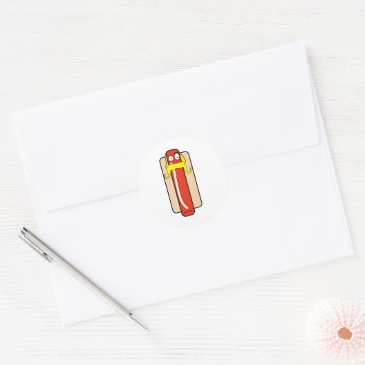 Hotdog Hulk Hogan Ronde Sticker (Envelop)