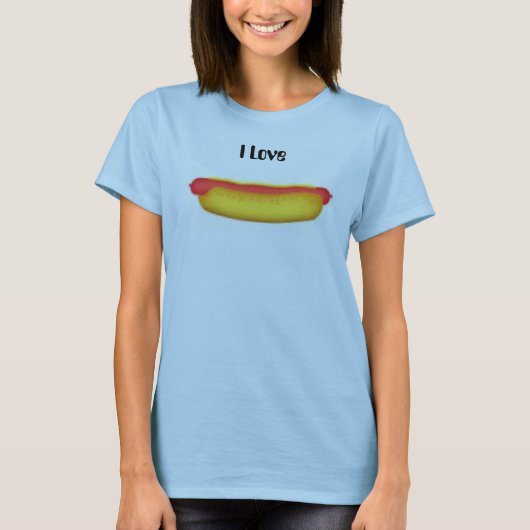 Hotdog, I Love T-shirt (Voorkant)