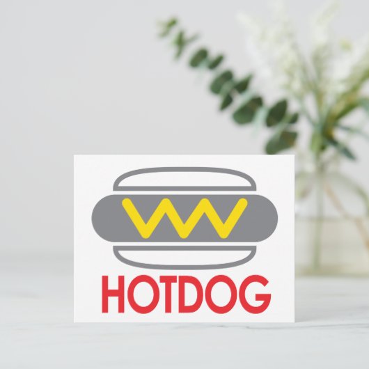 Hotdog Icon Fun Briefkaart (Staand voorkant)