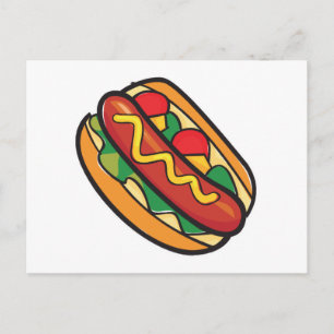 hotdog in broodje briefkaart