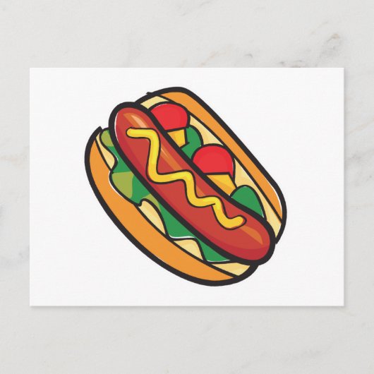 hotdog in broodje briefkaart (Voorkant)