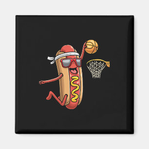 Hotdog in broodje spelen basketbal sport plan magneet