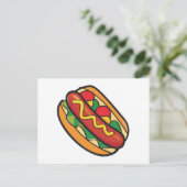 hotdog in bun briefkaart (Staand voorkant)