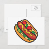 hotdog in bun briefkaart (Voorkant / Achterkant)