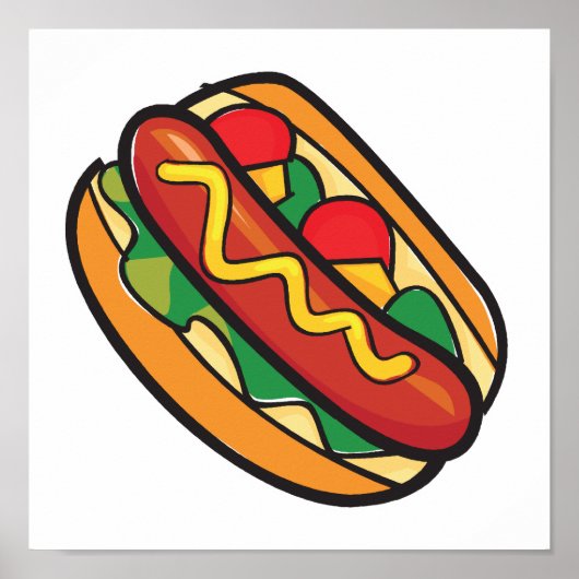 hotdog in bun poster (Voorkant)