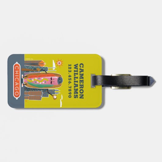 Hotdog in Chicago-stijl Bagagelabel (Achterkant horizontaal)