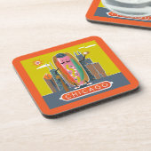 Hotdog in Chicago-stijl Bier Onderzetter (Linkerzijde)