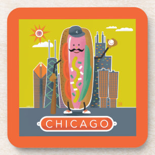 Hotdog in Chicago-stijl Bier Onderzetter