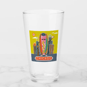 Hotdog in Chicago-stijl Glas