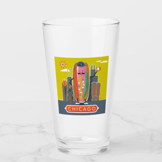 Hotdog in Chicago-stijl Glas (Voorkant)