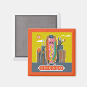 Hotdog in Chicago-stijl Magneet (Voorkant / Achterkant)