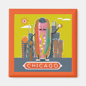 Hotdog in Chicago-stijl Magneet (Voorkant)