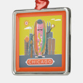 Hotdog in Chicago-stijl Metalen Ornament (Links)