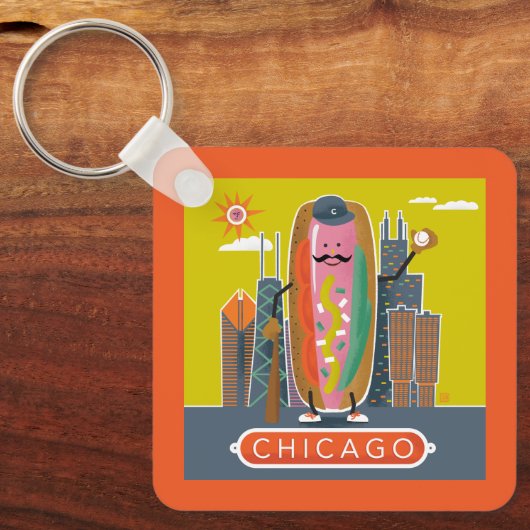 Hotdog in Chicago-stijl Sleutelhanger (Voorkant)