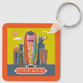 Hotdog in Chicago-stijl Sleutelhanger (Achterkant)