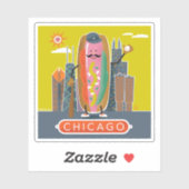 Hotdog in Chicago-stijl Sticker (Vel)