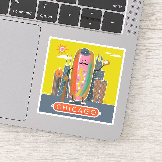 Hotdog in Chicago-stijl Sticker (Detail)
