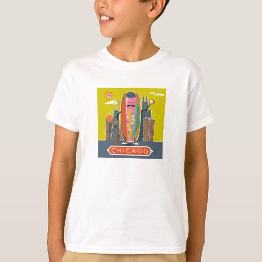 Hotdog in Chicago-stijl T-shirt (Voorkant)