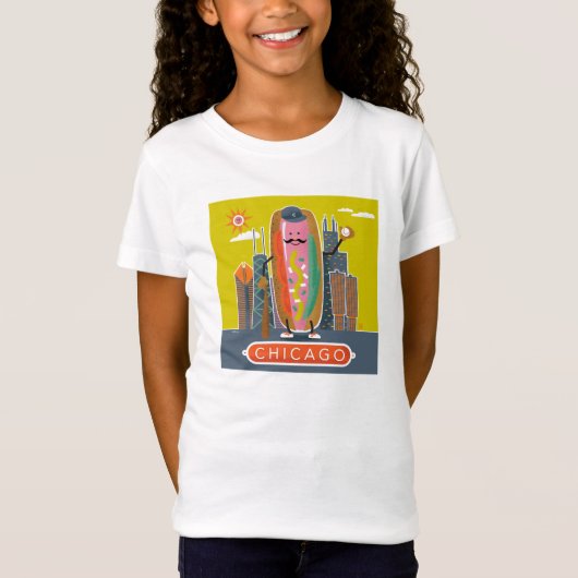 Hotdog in Chicago-stijl T-shirt (Voorkant)