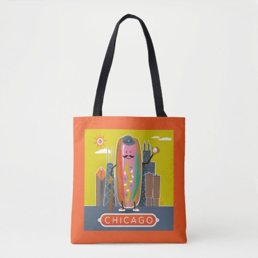 Hotdog in Chicago-stijl Tote Bag (Voorkant)