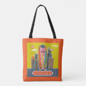 Hotdog in Chicago-stijl Tote Bag (Achterkant)