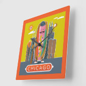 Hotdog in Chicago-stijl Vierkante Klok (Hoek)