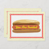 Hotdog Invitation - Summer Backyard Barbque Cookou Kaart (Voorkant / Achterkant)