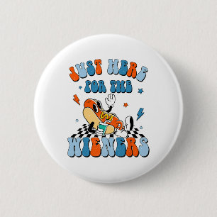 Hotdog is er voor de Wieners 4 juli Ronde Button 5,7 Cm