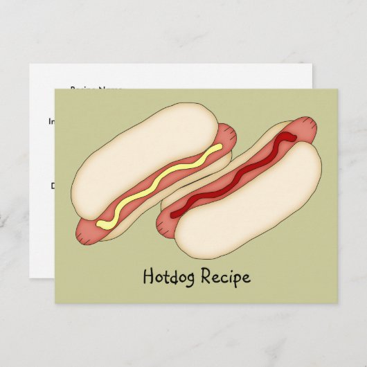 Hotdog-kaart Briefkaart (Voorkant / Achterkant)