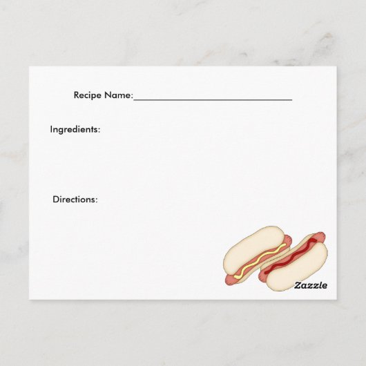 Hotdog-kaart Briefkaart (Achterkant)