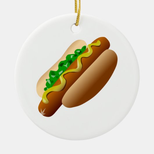 Hotdog Keramisch Ornament (Voorkant)