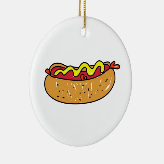 Hotdog Keramisch Ornament (Rechts)
