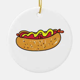 Hotdog Keramisch Ornament