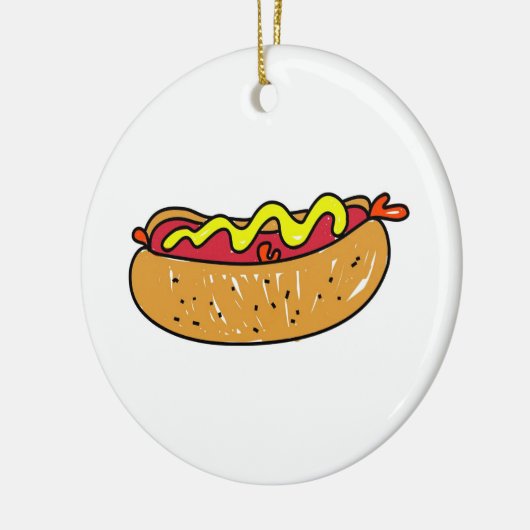 Hotdog Keramisch Ornament (Links)