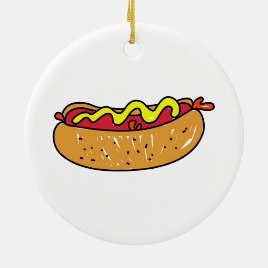 Hotdog Keramisch Ornament (Achterkant)