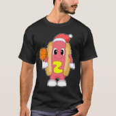 Hotdog Kerstmis Basketbal T-shirt (Voorkant)