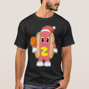 Hotdog Kerstmis Basketbal T-shirt