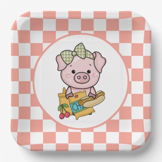 hotdog koekje papieren bordje (Voorkant)