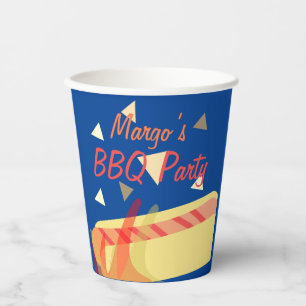 Hotdog Kookfeest BBQ Verjaardagsfeest  Blauw Papieren Bekers