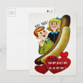  hotdog Love Briefkaart (Voorkant / Achterkant)