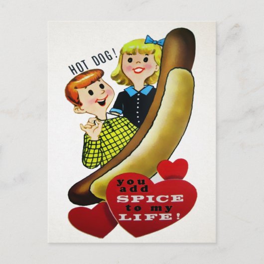  hotdog Love Briefkaart (Voorkant)